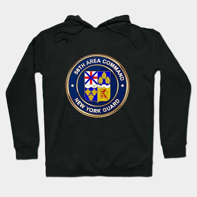 56th Area Command, New York Guard, Blue Circle Logo Hoodie by New York Guard Association